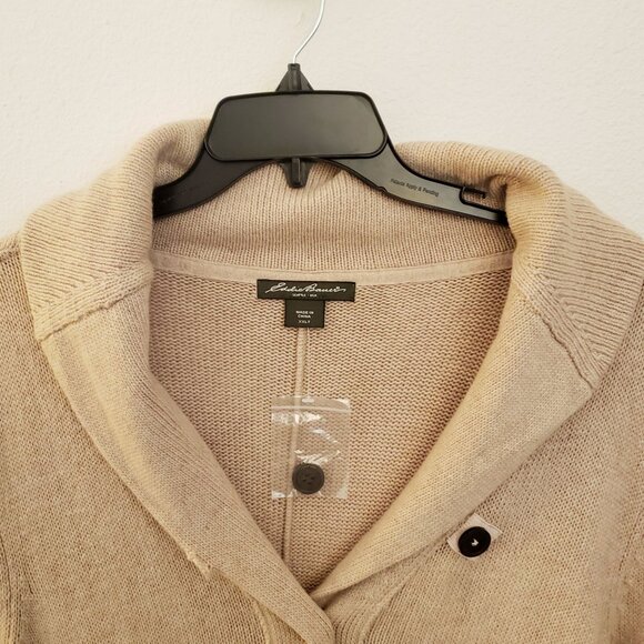 Eddie Bauer Soft and Cozy Tan Lambswool Blend Long Sleeve Cardigan Size XXLT  NW - Picture 9 of 12